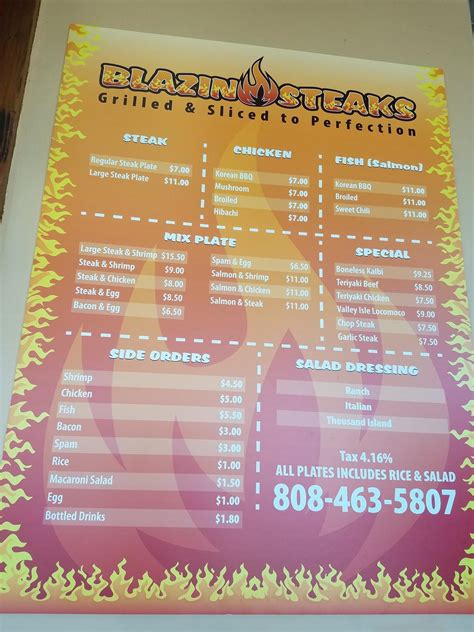 blazin steaks|Blazin Steaks Maui Delivery Menu